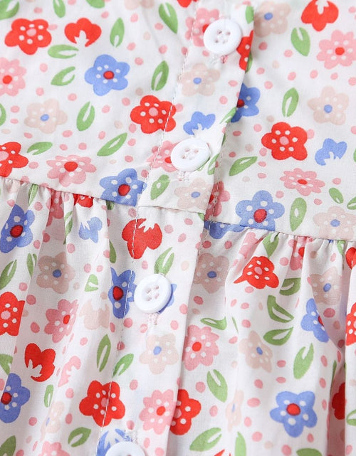 Load image into Gallery viewer, Baby Girl Little Floral Print Sleeveless Dress Combo Short Pants In Sets by MyKids-USA™
