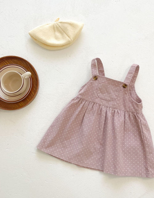 Load image into Gallery viewer, Baby Girls Dot Print Dress Combo Solid Top In Sets by MyKids-USA™
