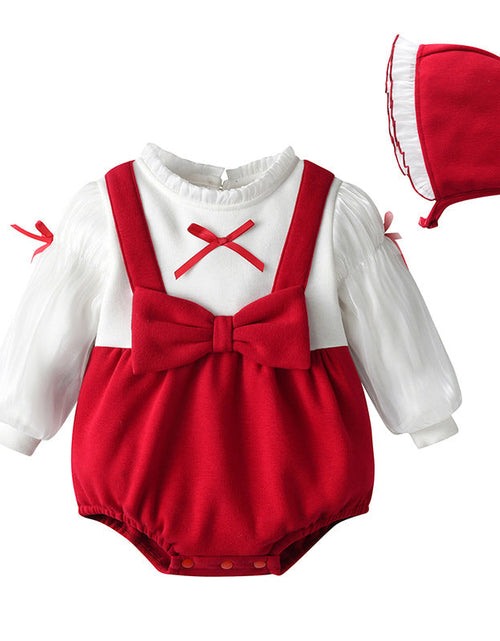 Load image into Gallery viewer, Baby False Pieces Design Bow Patched Design Long Sleeve Onesies by MyKids-USA™
