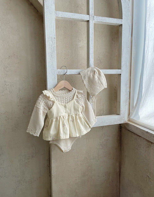 Load image into Gallery viewer, Baby Girl 1pc Floral Embroidered Graphic Ruffle Sling Tops &amp; Shorts Sets by MyKids-USA™
