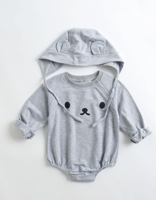 Load image into Gallery viewer, Baby 1pcs Cartoon Print Pattern Long Sleeved Cotton Triangle Onesies With Hat by MyKids-USA™
