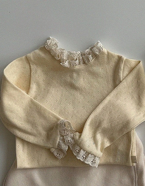 Load image into Gallery viewer, Baby Solid Color Mesh Patched Design Knitwear by MyKids-USA™
