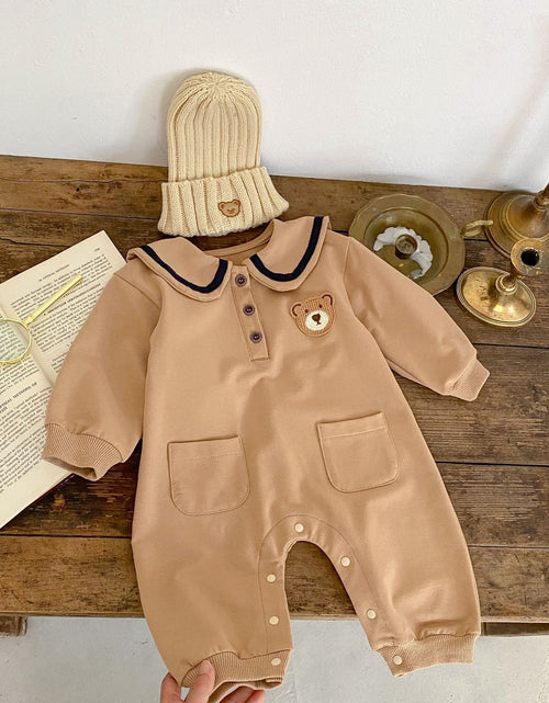 Load image into Gallery viewer, Baby Cartoon Bear Patched Pattern Cute Style Romper And Coat by MyKids-USA™
