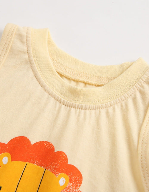 Load image into Gallery viewer, Baby Boy And Girl Animal Tiger Print Sleeveless Top Combo Shorts  Sets by MyKids-USA™
