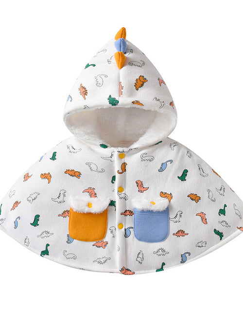 Load image into Gallery viewer, Kids Cartoon Dinosaur Print Button Front Design Shawls With Hat by MyKids-USA™
