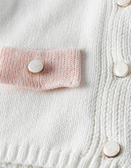 Load image into Gallery viewer, Baby Girl 1pcs Contrast Longsleeve Knit Bodysuit &amp; Cardigan 1-Pieces Sets by MyKids-USA™
