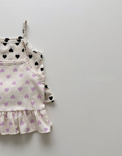 Load image into Gallery viewer, Baby Girl Heart Pattern Sling Tops With Shoers Sets by MyKids-USA™
