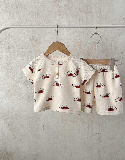 Load image into Gallery viewer, Baby Print Pattern Multi-Style Waffle Fabric Shorts Sets by MyKids-USA™
