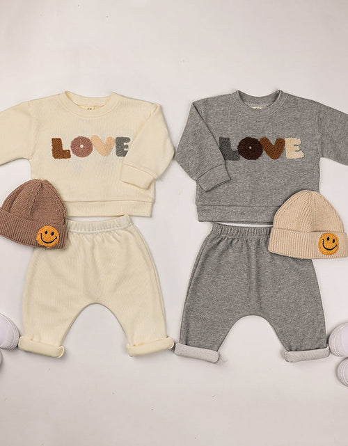 Load image into Gallery viewer, Baby LOVE Graphic Hoodies Combo Pants Kids Valentine’s Day Sets by MyKids-USA™
