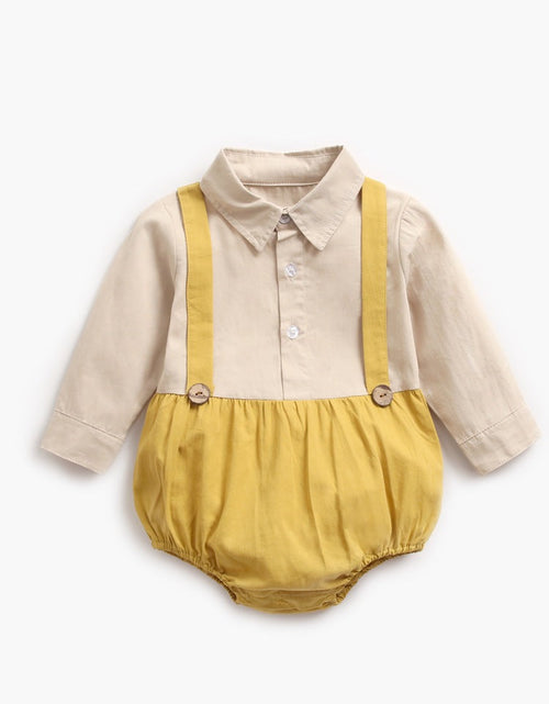 Load image into Gallery viewer, Baby Boy Solid Color False 2-Piece Design Long Sleeved Onesies Bodysuit by MyKids-USA™
