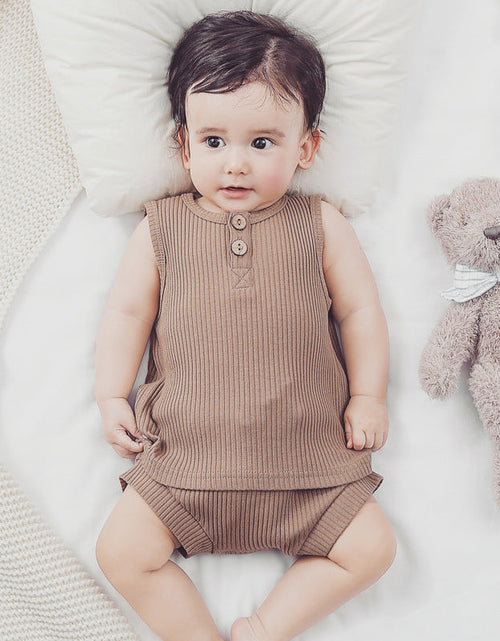 Load image into Gallery viewer, Baby Soft Cotton Sleeveless Vest With Shorts Sets by MyKids-USA™
