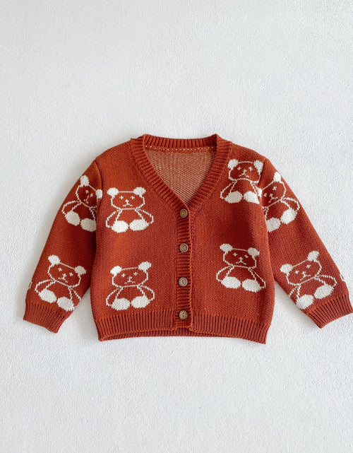 Load image into Gallery viewer, Baby Girl Cartoon Bear Embroidered Graphic Knitted Sleeveless Bodysuit &amp; Cardigan 1-Pieces Sets by MyKids-USA™
