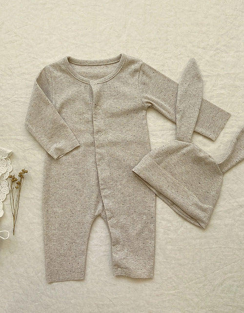 Load image into Gallery viewer, Baby Solid Color Pit Strip Fabric Long Sleeve Onesie Or Jumpsuit (Without Hat) by MyKids-USA™
