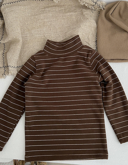 Load image into Gallery viewer, Baby Striped Pattern High Turtle Nack Soft Cotton Comfy Shirt by MyKids-USA™
