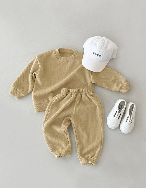 Load image into Gallery viewer, Baby Solid Color Long Sleeve Simple Style Hoodie Sets by MyKids-USA™
