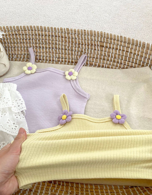 Load image into Gallery viewer, Baby Girl Sling Vest Combo Princess White Skirt Sets by MyKids-USA™
