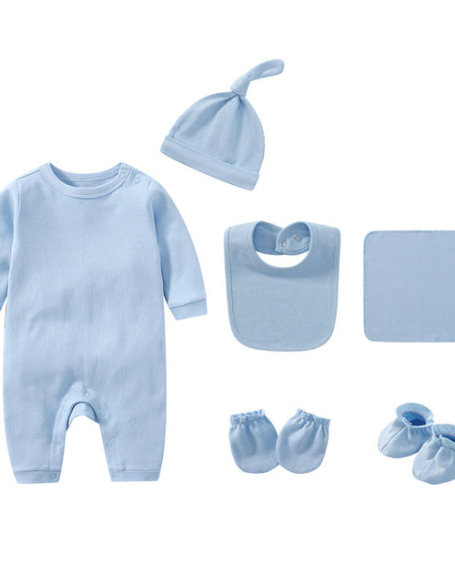 Load image into Gallery viewer, Newborn Solid Color Romper Hat, Bib, Gloves, Footwear, Square Scarf Sets by MyKids-USA™
