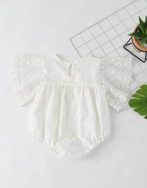 Load image into Gallery viewer, Baby Girl Lace-Sleeved Combo Lace-Collared Solid Onesies by MyKids-USA™
