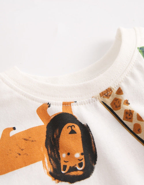 Load image into Gallery viewer, Baby Boy Animal Print Short-Sleeved Top Combo Shorts 2-Pieces Sets In Summer by MyKids-USA™
