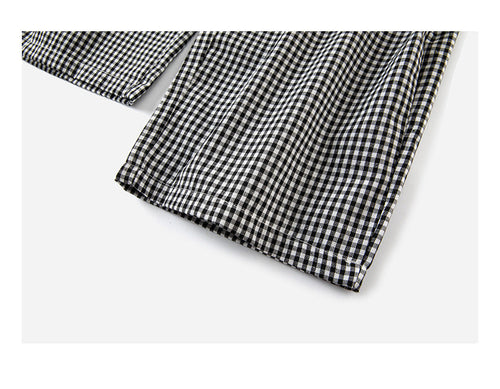 Load image into Gallery viewer, Baby Girl Solid Color Tops Combo Plaid Pattern Overalls 2-Pieces Sets by MyKids-USA™
