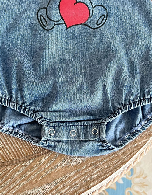 Load image into Gallery viewer, Baby Cartoon Bear Pattern Fashion Denim Strap Oniesies by MyKids-USA™
