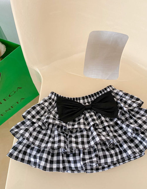 Load image into Gallery viewer, Baby Girl Solid Blouses Plaid Pattern Princess Skirt Sets by MyKids-USA™
