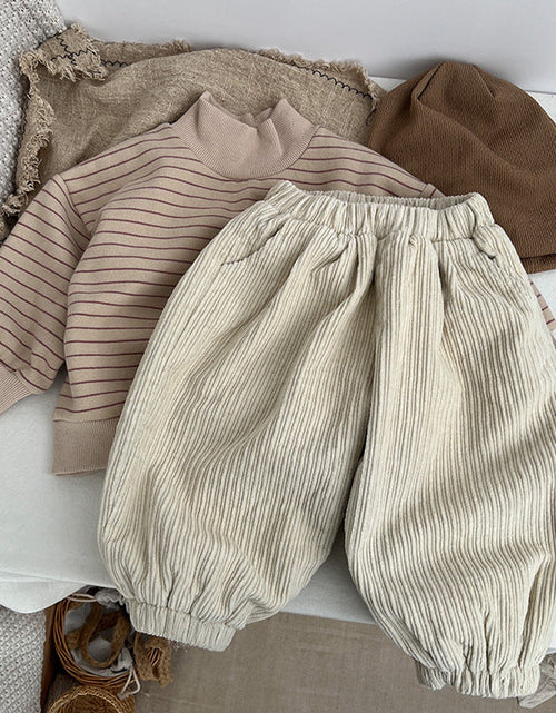 Load image into Gallery viewer, Baby Solid Color Corduroy Fabric Loose Lantern Pants In Autumn by MyKids-USA™
