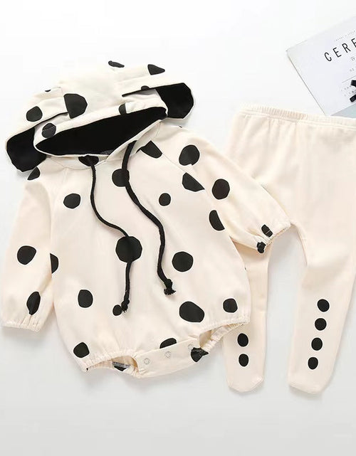Load image into Gallery viewer, Baby Polka Dot Pattern Onesies With Hat Combo Solid Trousers Sets by MyKids-USA™
