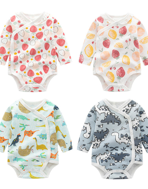 Load image into Gallery viewer, Baby Cartoon Print Pattern Side Button Design Long Sleeve Onesies by MyKids-USA™
