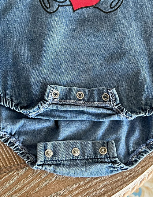 Load image into Gallery viewer, Baby Cartoon Bear Pattern Fashion Denim Strap Oniesies by MyKids-USA™
