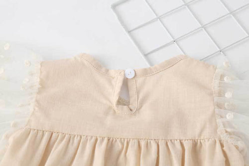 Load image into Gallery viewer, Baby Girl Lace-Sleeved Combo Lace-Collared Solid Onesies by MyKids-USA™
