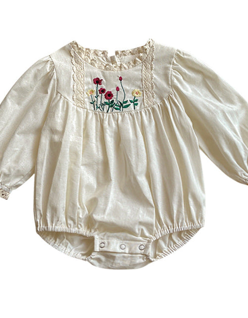 Load image into Gallery viewer, Baby Solid Color Embroidered Pattern Long Sleeve Onesies With Hat by MyKids-USA™
