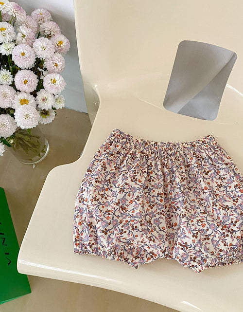 Load image into Gallery viewer, Baby Solid Color Puff Sleeve Blouses Combo Shorts Sets by MyKids-USA™
