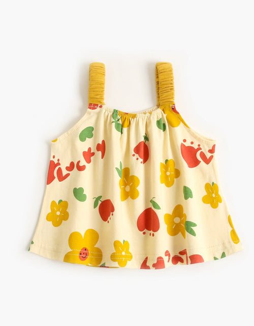 Load image into Gallery viewer, Baby Girl Floral Print Pattern Sleeveless Tops Combo Shorts 2-Pieces Sets In Summer by MyKids-USA™
