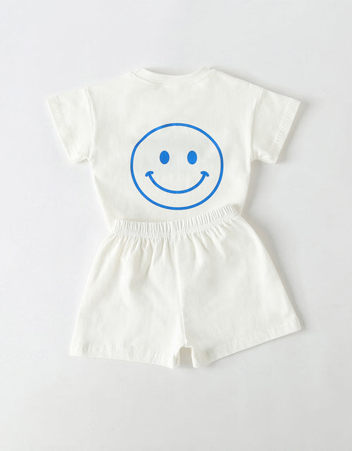 Load image into Gallery viewer, Baby Smiley &amp; Slogan Print Tops Combo Shorts Korean Style Sets by MyKids-USA™
