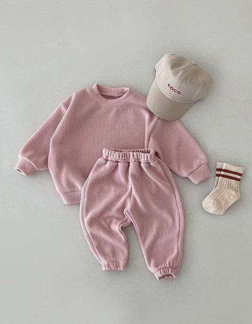 Load image into Gallery viewer, Baby Solid Color Long Sleeve Simple Style Hoodie Sets by MyKids-USA™
