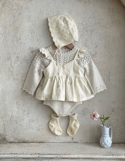 Load image into Gallery viewer, Baby Girl 1pc Floral Embroidered Graphic Ruffle Sling Tops &amp; Shorts Sets by MyKids-USA™
