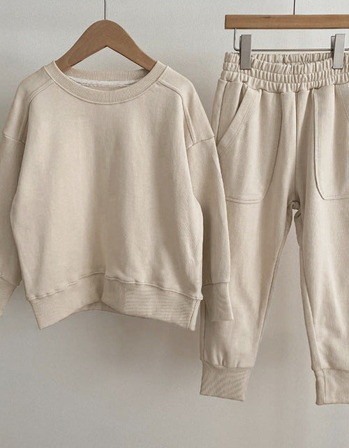 Load image into Gallery viewer, Baby Boy And Girl Solid Color Pullover Hoodies Combo Pants Pieces Sets by MyKids-USA™
