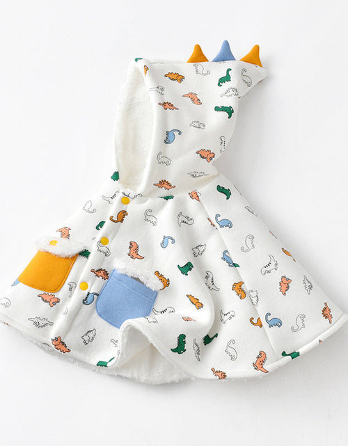 Load image into Gallery viewer, Kids Cartoon Dinosaur Print Button Front Design Shawls With Hat by MyKids-USA™
