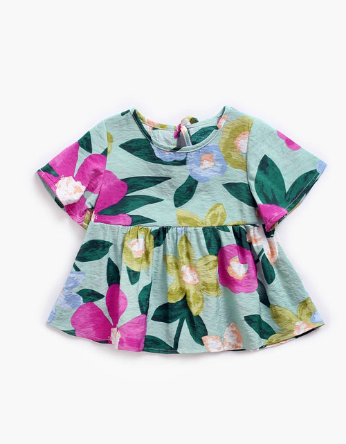 Load image into Gallery viewer, Baby Girl Floral Print O-Neck T-Shirt Combo Trousers 2-Pieces Sets by MyKids-USA™
