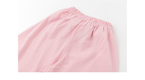 Load image into Gallery viewer, Girl Striped Pattern Tops Combo Bow Belt Pants Summer 1-Pieces Sets by MyKids-USA™
