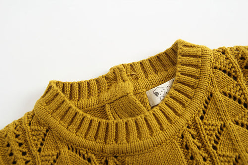 Load image into Gallery viewer, Baby Solid Color Hollow Carved Design Knitwear Sets by MyKids-USA™
