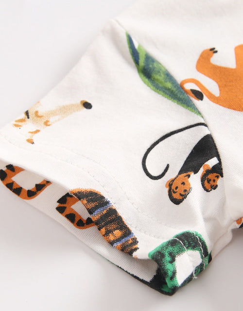 Load image into Gallery viewer, Baby Boy Animal Print Short-Sleeved Top Combo Shorts 2-Pieces Sets In Summer by MyKids-USA™
