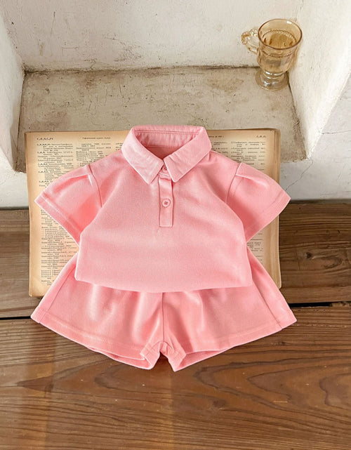 Load image into Gallery viewer, Baby Solid Color Polo Neck Summer Clothing Sets by MyKids-USA™
