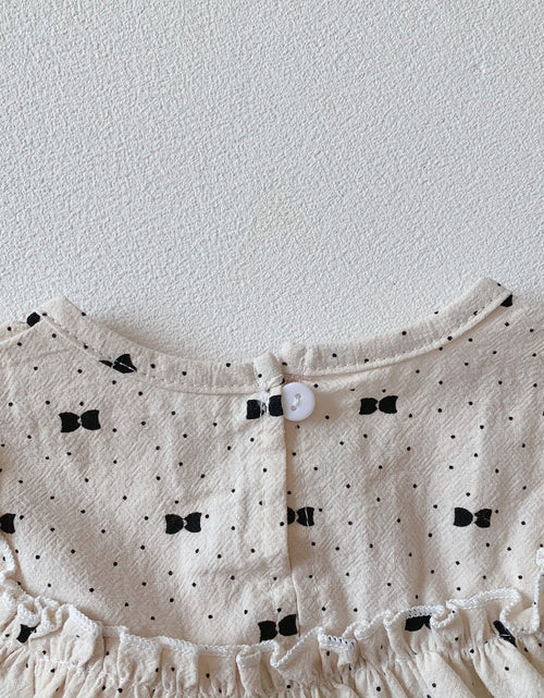 Load image into Gallery viewer, Baby Girl Bow &amp; Polka Dot Graphic A-Line Long Sleeves Shirt Combo Triangle Shorts 1 Pieces Sets by MyKids-USA™
