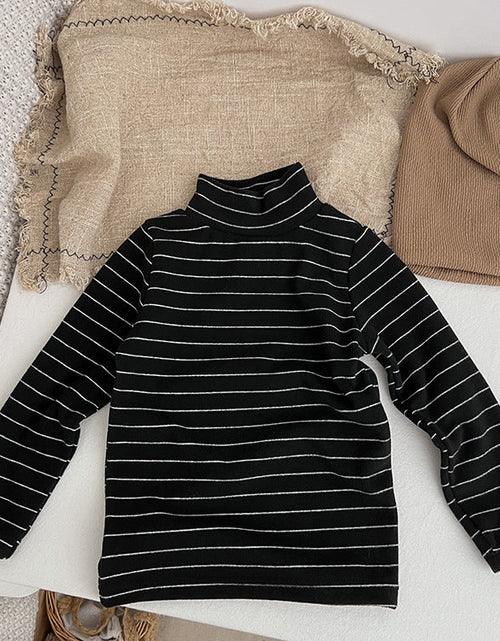 Load image into Gallery viewer, Baby Striped Pattern High Turtle Nack Soft Cotton Comfy Shirt by MyKids-USA™
