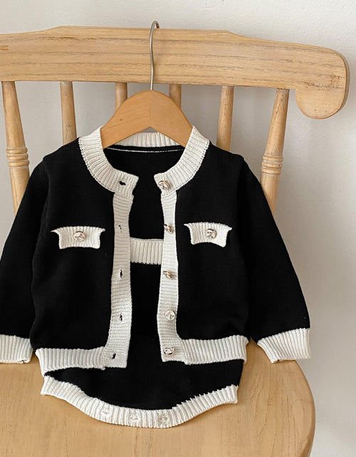 Load image into Gallery viewer, Baby Color Matching Design Sleeveless Onesies With Cardigan Sets by MyKids-USA™
