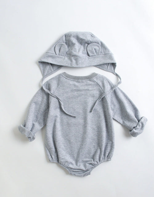 Load image into Gallery viewer, Baby 1pcs Cartoon Print Pattern Long Sleeved Cotton Triangle Onesies With Hat by MyKids-USA™
