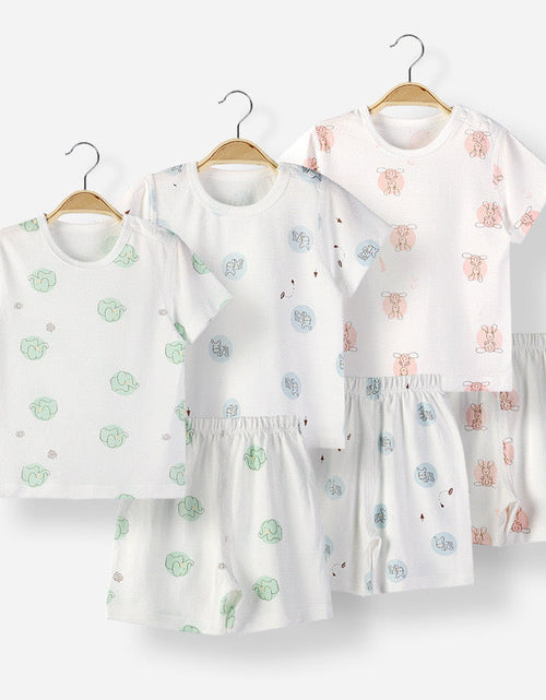 Load image into Gallery viewer, Baby Animal Print T-Shirt Combo 1-Pieces Solid Shorts Sets by MyKids-USA™
