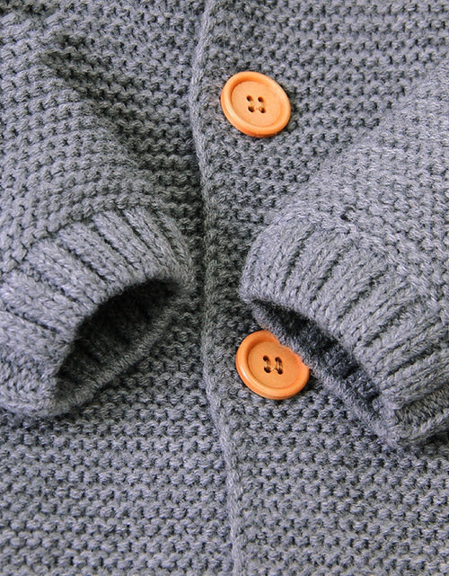 Load image into Gallery viewer, Baby Baby Cable Knitted Pattern Button Front Design Long Sleeve Warm Rompers &amp; Hat by MyKids-USA™

